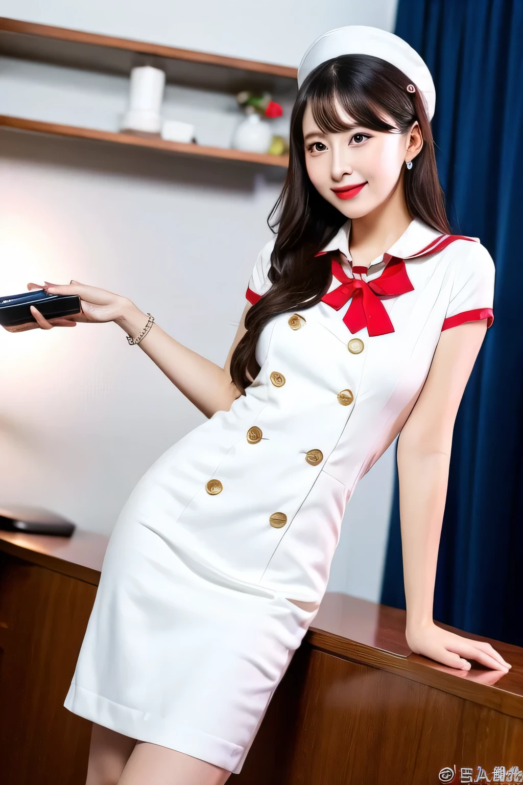 ((best quality)), ((masterpiece)), (detailed), perfect face, white face , air hostess sexy girl