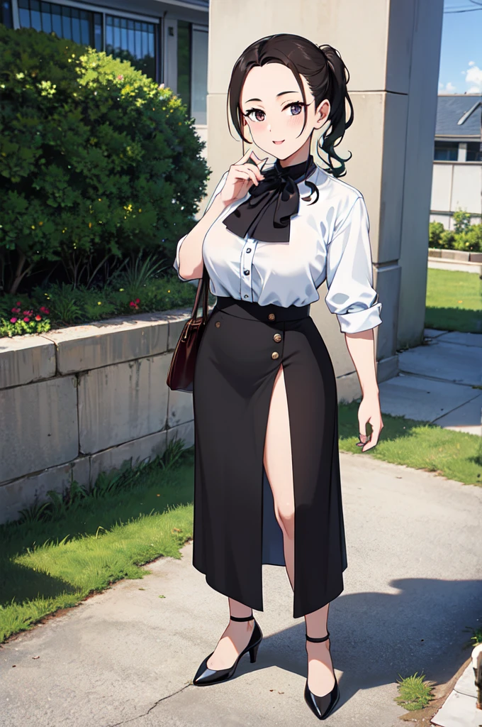 masterpiece, 32k, extremely detailed, finely detail, intricate details,
BREAK
(absurdres:1.1, highres:1.1, ultra detailed:1.1),
insanely detailed, absurdres,
(high resolution:1.1, ray tracing:1.1, refraction:1.1)
(1 female, solo:1.3),
BREAK
perfect symmetrical face, pony tail, ((黒のロングスカート)), ((ベージュのカーディガン))
BREAK
(((full body))), standing,
BREAK