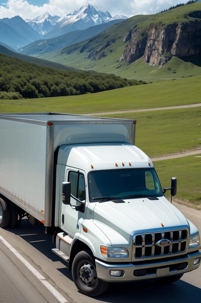 Image of truck with landscape to color