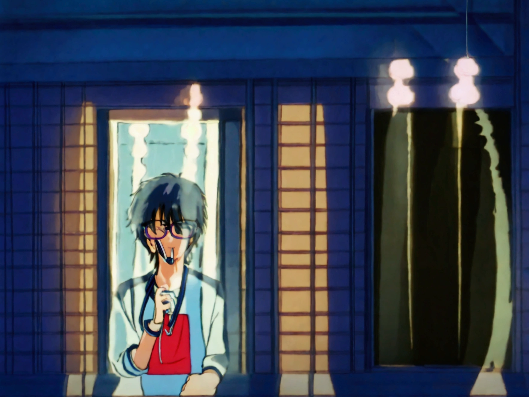 City Pop、New Retro、Pure Cafe、smoking、coffee、Adult male、wear glasses、designer、Emotional