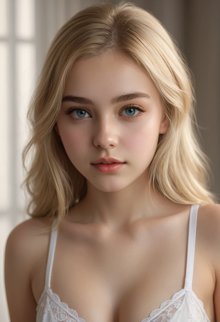 teenage girl, naked in her bedroom, photo from the back, looks at himself in the mirror, Photo up to the waist, beautiful detailed eyes, beautiful detailed lips, extremely detailed eyes and face, long eyelashes, A serene expression, soft skin, daylight, Cinematic composition, soft colors, Fabulous atmosphere, (Best quality,4K,8 K,a high resolution,masterpiece:1.2), ultra detailed,(realistic,photorealistic,photo-realistic:1.37),HDR,uhd,studio lighting, ultra fine painting, Sharp Focus, physically based rendering, very detailed description, professional, bright colors, hips, portrait
