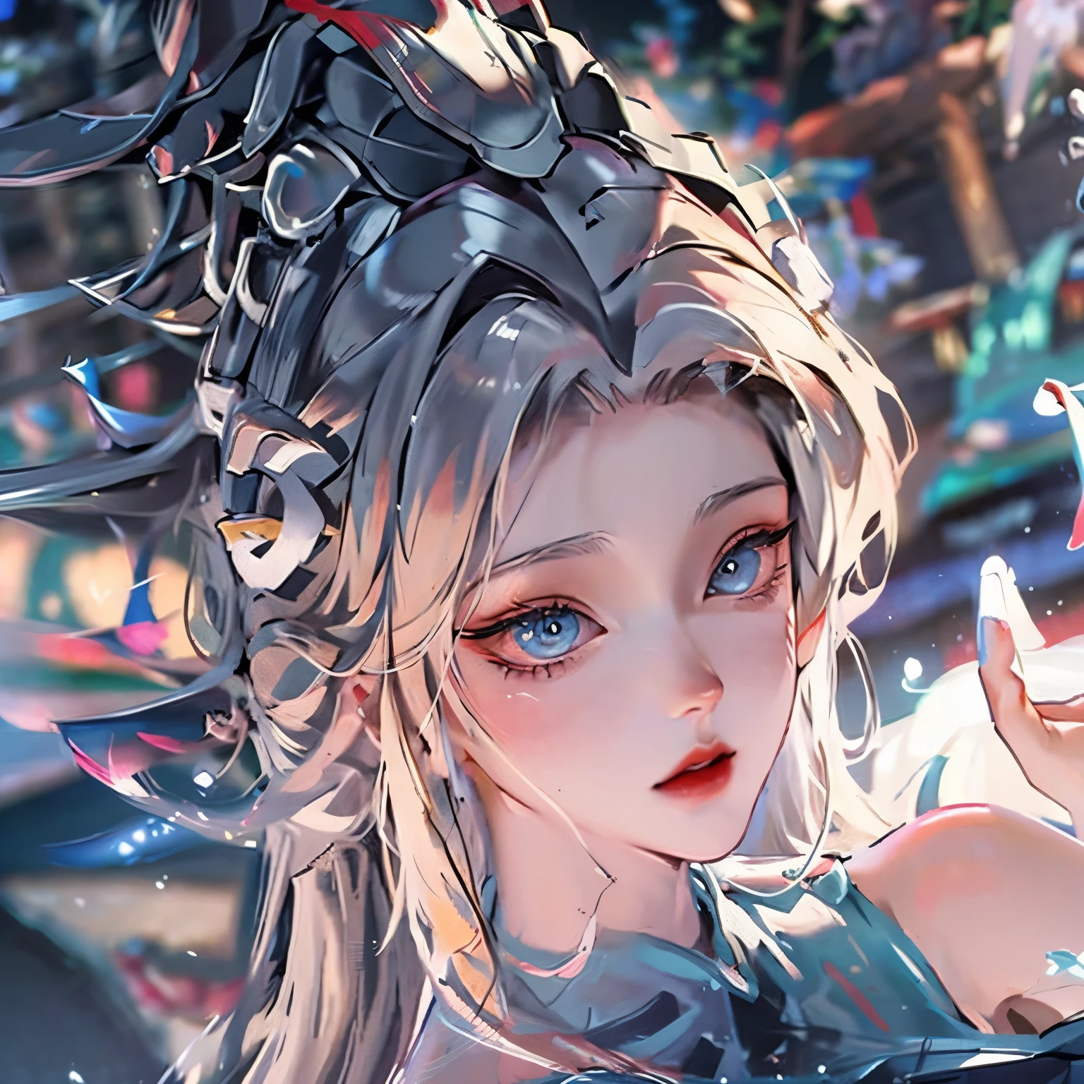 1 Girl,Solitary,1 Girl,Solitary,((Beautiful and delicate eyes)), (Detailed lighting),Depth of Field,(White hair),Silver Eyes,Hair covering one eye,(safflower ), Flowering,Long hair,Black cape,wet,callous,look back,night,Starfall,rain,FOG,safflowers falling,sketch,Upper Body,Strong shadows,