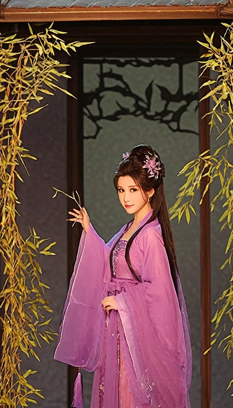 (purple:1.3)
Forbidden City, Purple Qi Comes from the East, Purple Weiyuan, Purple Cloud Fairy, Purple Weixing Prince, Purple Weidoushu, Purple Dianqing Frost, Purple Ganoderma Fairy Grass, Purple Palace Fairy, Purple Cloud Mountain, Purple Flower Fairy, Purple Yang Fairy, Purple Qi Pavilion, Purple Qi Mountain, Purple Xia Fairy, Purple Lu Mountain, Purple Xiao Palace, Purple Bamboo Fairy, Purple Qi Star Officer, Purple Gold City, Purple Weixing
(1girl:1.3), adult, Guofeng, Hanfu, mist, looking at viewer,long hair blown by the wind, dusk, masterpiece,
analog film photo ethereal fantasy concept art of masterpiece, dynamic perspective, intricate details, wide angle, motion blur. purple long hair. She stood by east asian architecture, starry sky,
