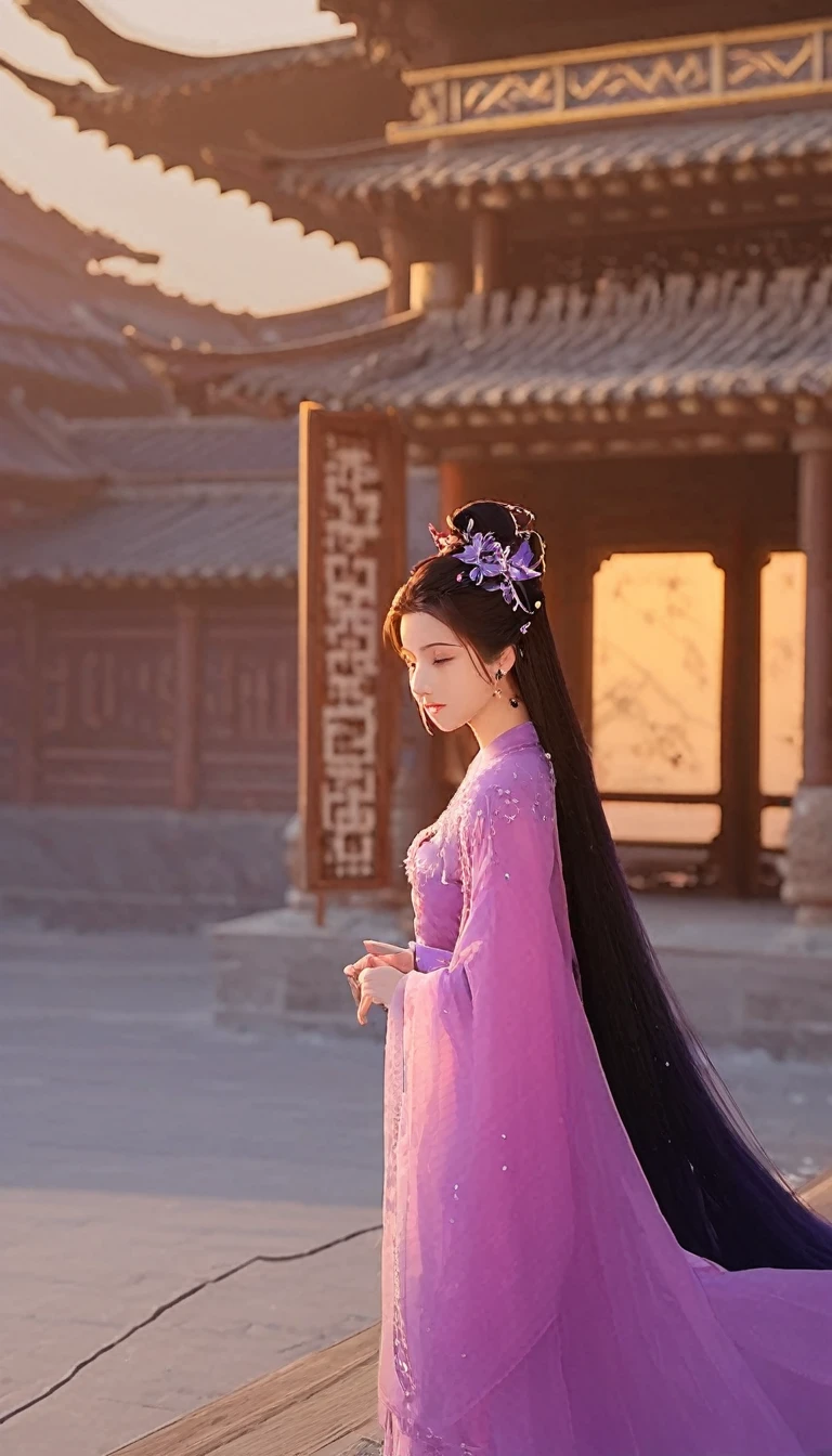 (purple:1.3)
Forbidden City, Purple Qi Comes from the East, Purple Weiyuan, Purple Cloud Fairy, Purple Weixing Prince, Purple Weidoushu, Purple Dianqing Frost, Purple Ganoderma Fairy Grass, Purple Palace Fairy, Purple Cloud Mountain, Purple Flower Fairy, Purple Yang Fairy, Purple Qi Pavilion, Purple Qi Mountain, Purple Xia Fairy, Purple Lu Mountain, Purple Xiao Palace, Purple Bamboo Fairy, Purple Qi Star Officer, Purple Gold City, Purple Weixing
(1girl:1.3), adult, Guofeng, Hanfu, mist, looking at viewer,long hair blown by the wind, dusk, masterpiece,
analog film photo ethereal fantasy concept art of masterpiece, dynamic perspective, intricate details, wide angle, motion blur. purple long hair. She stood by east asian architecture, starry sky,