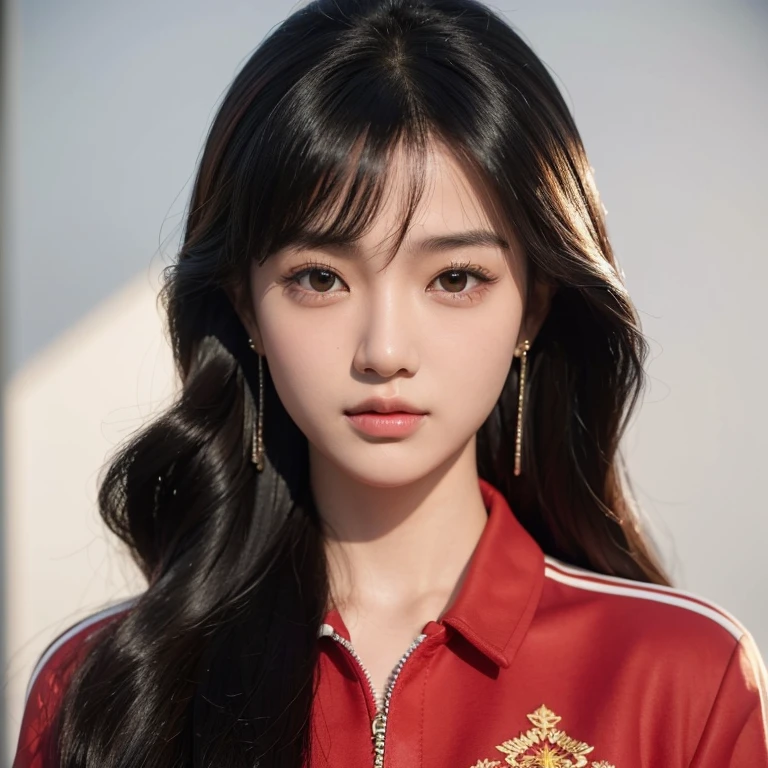 Close-up photo, Young Southeast Asian woman with a round face,black eyes,abdominal muscles, perfect body, outdoor, Warm light, The morning sun shines beautifully., (digital painting, HDR, high contrast), 3d, 8k, 45,000,000 pixcls, realistically,