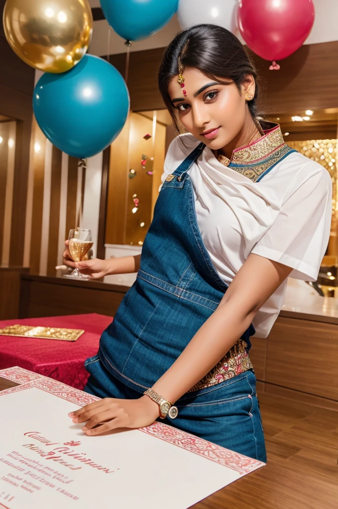 Create a birthday invitation card Host-Abhay Mishra, guest -Anmol Sharma