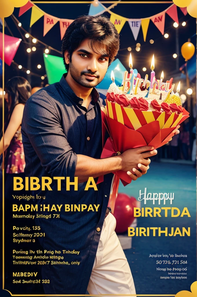 Generate a birthday invitation card of Abhay Mishra
