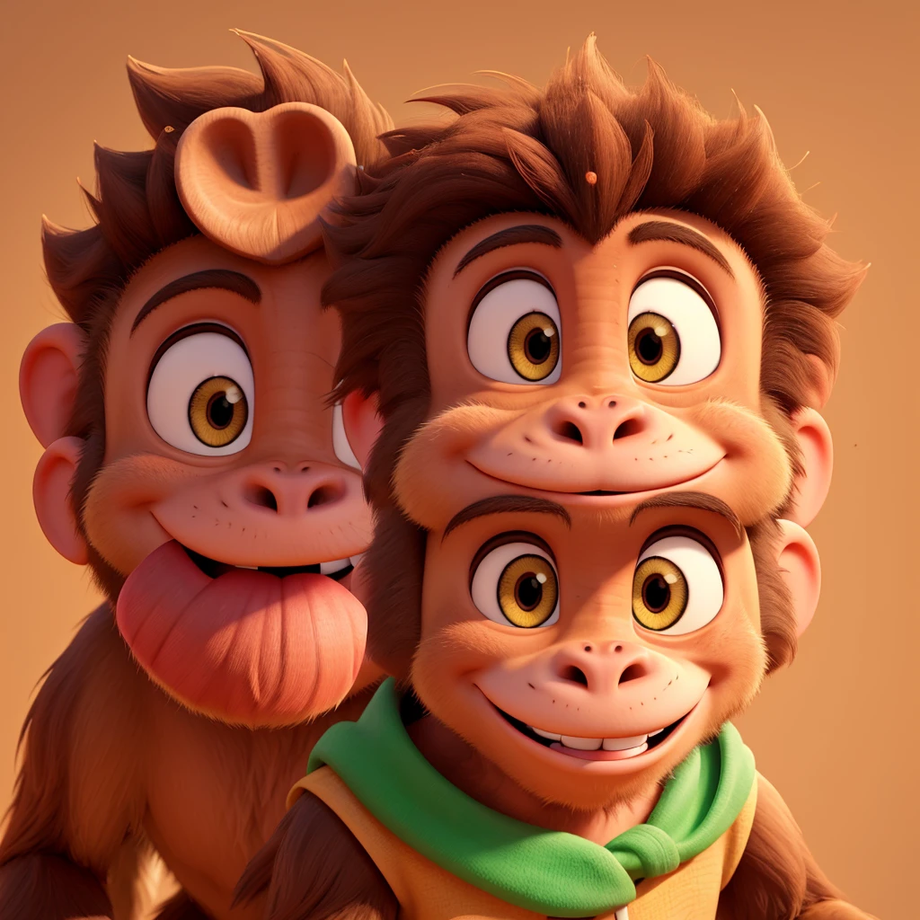 "Design a logo featuring the face of a monkey with shining, expressive eyes and a warm, friendly smile. Focus on capturing the playful and cheerful essence of the monkey through its facial expression. Use vibrant and appealing colors to make the logo engaging and memorable."
