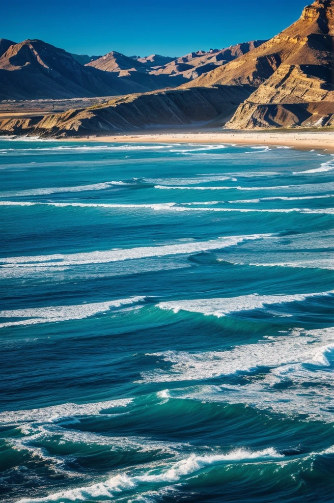 Create a huge sea with excellent blue landscapes