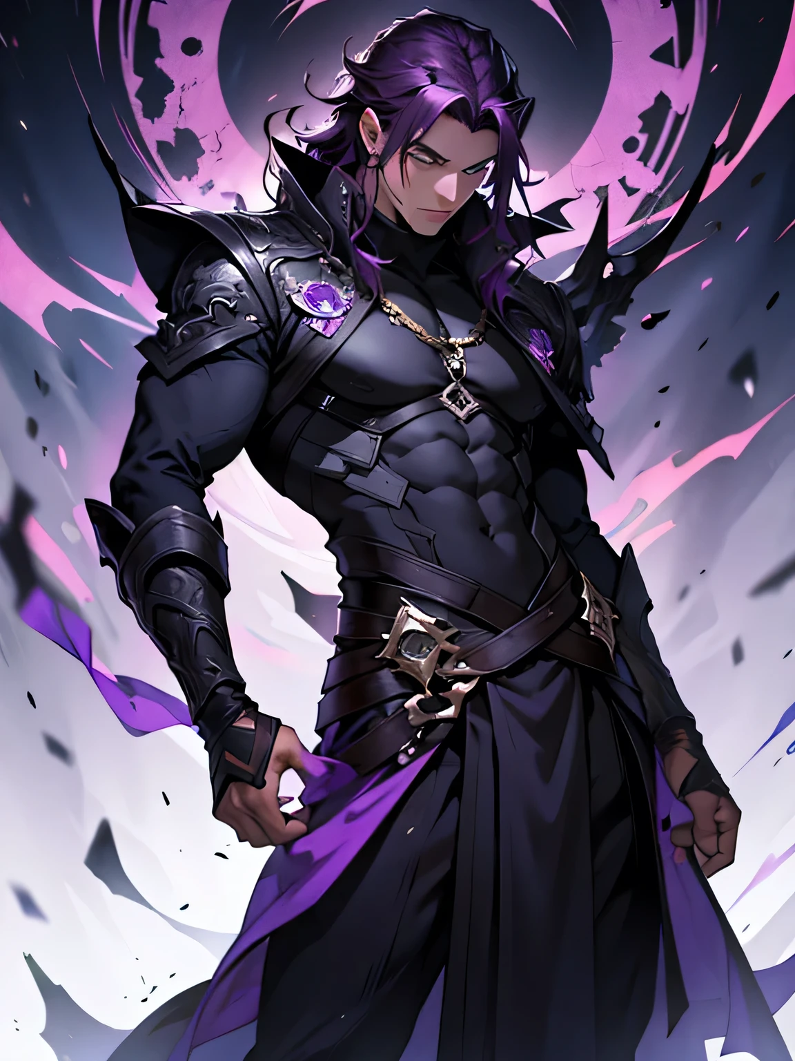 dark purple hair male god of death