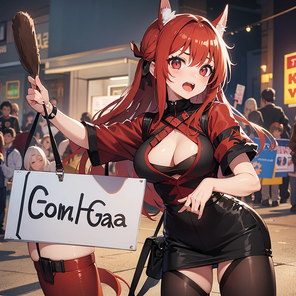 Gwar gura holding a sign