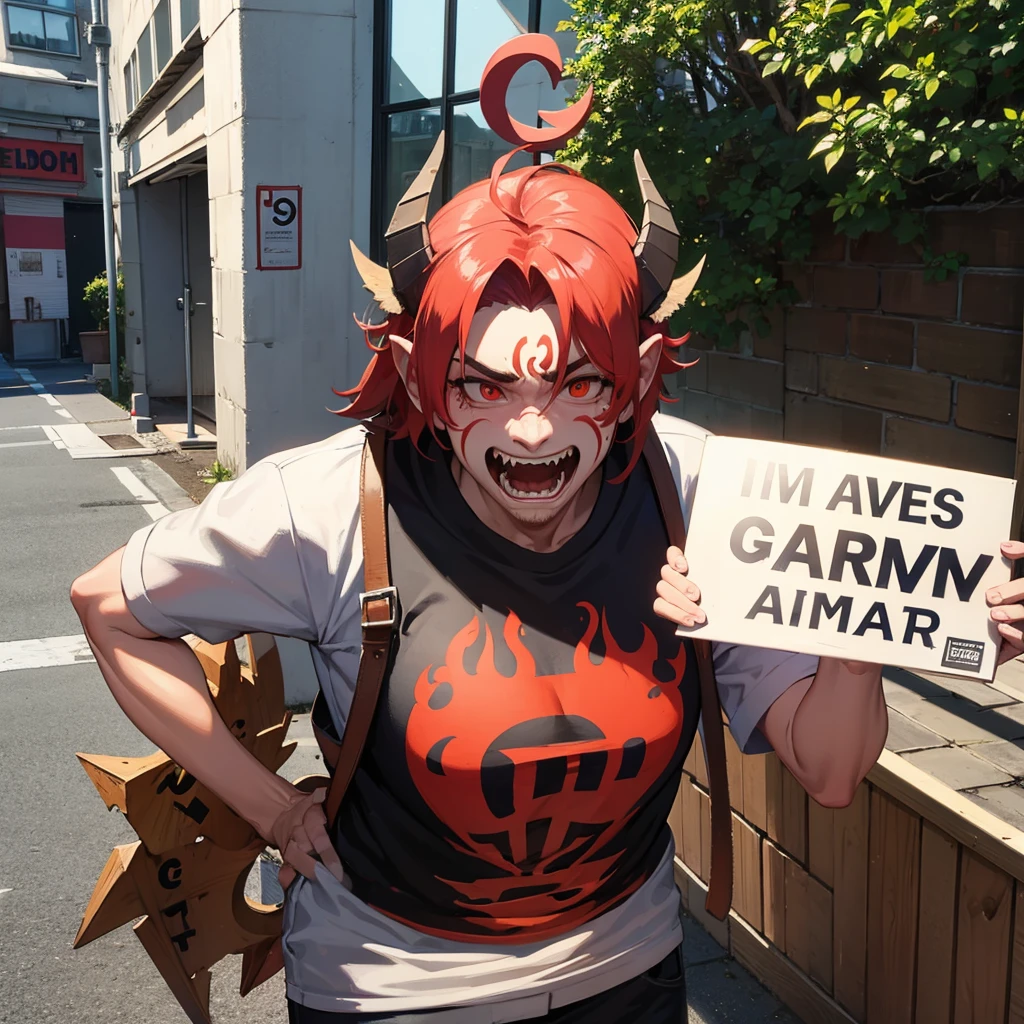 Gwar gura holding a sign 