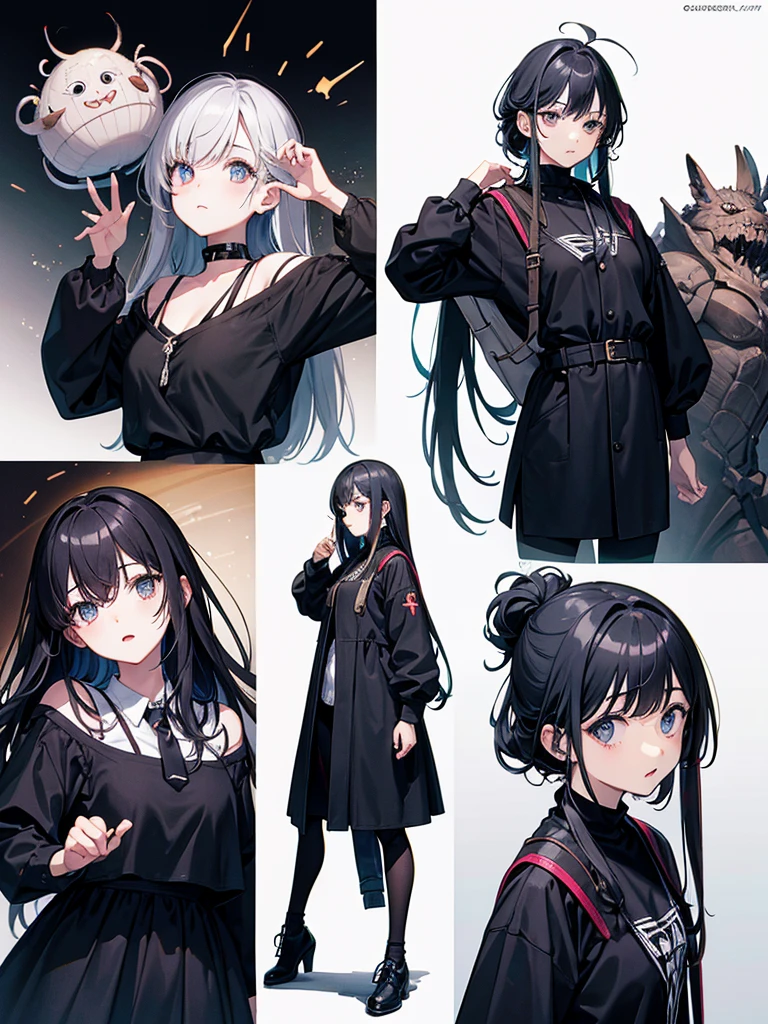 sketch (Character design sheet, same characters, whole body, Three-View, front, ~ ~ ~ ~ side, return),(Very bright:1.1), Sunset background, [1 Girl:7], (Tilt your head:1.2), ([sketch|watercolor \(Moderate\)]:1.15),Chaotic Abstractionな背景, Vector Trace, グラデーションブレンディング and whole body, Artistic elements add depth to the work. The overall atmosphere is creepy and nightmarish...., With a unique artistic touch. This movie is、The dark and crazy world of horror movies depicted in HD., Evoke visual stimuli and aesthetic sense, that will terrify and excite the audience....,watercolor画, （Lightless, Eyes without highlights, evil eye, An ugly person with white eyes, that&#39;Red eyeliner）,whole body絵, Wearing a maid outfit （Gradient braided hair, (Light purple hair), (Ink blotches:1.1), (pale:1.2),(Light purple:1.2),(Light green:1.2)　Adult features,expensive, Wearing black tights,Green Eyes, The skin is hidden　and maid, The background is a dark and desolate landscape, Horror movie atmosphere. Her figure is very beautiful, Emphasizing the dark and crazy elements. Skillfully expressing the effects of light and shadow, detailed, The face and expression of the black costume are also carefully drawn....,sketch (Character design sheet, same characters, whole body, Three-View, front, ~ ~ ~ ~ side, return) 1 female, Nervous,Cowboy Shot,,(Very bright:1.1), White Background, [1 Girl:7], (Tilt your head:1.2), ([sketch|watercolor \(Moderate\)]:1.15),Chaotic Abstraction