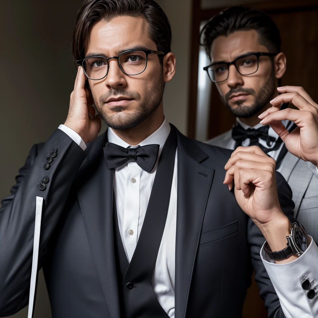 corpo inteiro naughty man in a suit and glasses with his hands out, handsome naughty man, wearing suit and glasses, serious and severe expression, fot, looking confused, portrait photo profile photo,ewish young naughty man with glasses, wearing white suit and glasses, naughty man, serious and focused look, naughty man bonito, naughty man com corpo inteiro