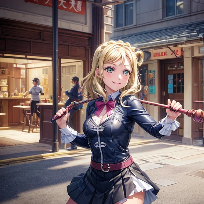 (((Pixel Perfect,Perfect in every detail))), Girl slaps guy，A girl around 15 years old,smile,,NSWF,lovely,Mari Ohara，Leather whip，whip，Swinging a long, thick rope