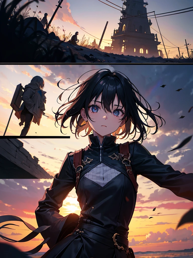 sketch (Character design sheet, same characters, whole body, Three-View, front, ~ ~ ~ ~ side, return),(Very bright:1.1), Sunset background, [1 Girl:7], (Tilt your head:1.2), ([sketch|watercolor \(Moderate\)]:1.15),Chaotic Abstractionな背景, Vector Trace, グラデーションブレンディング and whole body, Artistic elements add depth to the work. The overall atmosphere is creepy and nightmarish...., With a unique artistic touch. This movie is、The dark and crazy world of horror movies depicted in HD., Evoke visual stimuli and aesthetic sense, that will terrify and excite the audience....,watercolor画, （Lightless, Eyes without highlights, evil eye, An ugly person with white eyes, that&#39;Red eyeliner）,whole body絵, Wearing a maid outfit （Gradient braided hair, (Light purple hair), (Ink blotches:1.1), (pale:1.2),(Light purple:1.2),(Light green:1.2)　Adult features,expensive, Wearing black tights,Green Eyes, The skin is hidden　and maid, The background is a dark and desolate landscape, Horror movie atmosphere. Her figure is very beautiful, Emphasizing the dark and crazy elements. Skillfully expressing the effects of light and shadow, detailed, The face and expression of the black costume are also carefully drawn....,sketch (Character design sheet, same characters, whole body, Three-View, front, ~ ~ ~ ~ side, return) 1 female, Nervous,Cowboy Shot,,(Very bright:1.1), White Background, [1 Girl:7], (Tilt your head:1.2), ([sketch|watercolor \(Moderate\)]:1.15),Chaotic Abstraction