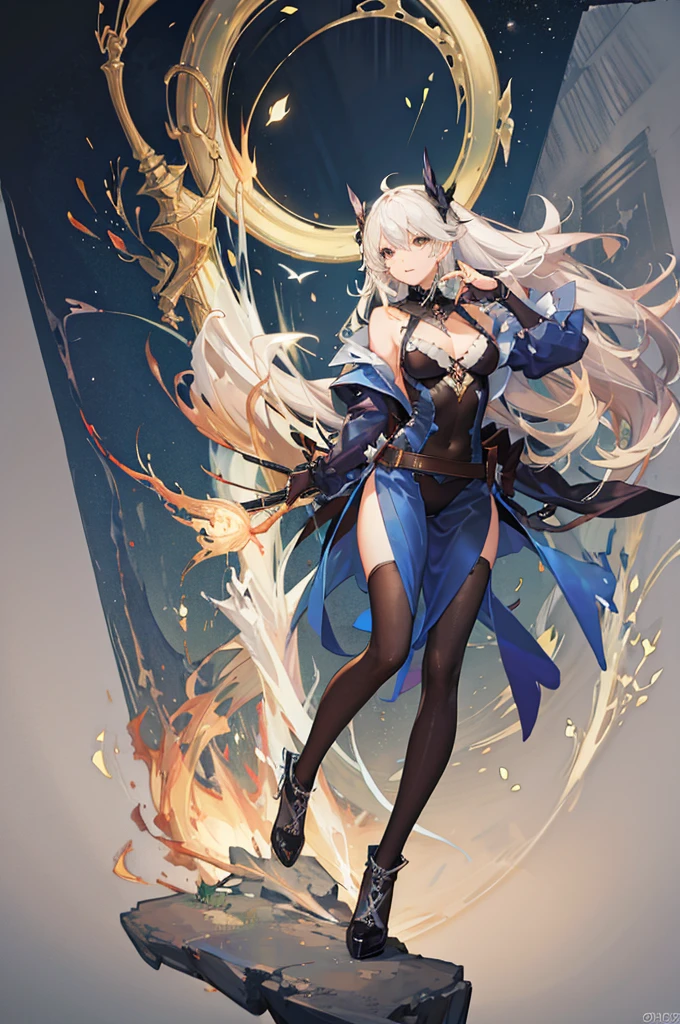 fine Dynamic composition female whole body Dynamic pose spirit