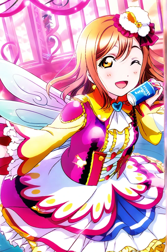 Hanamaru Kunikida,Cartoon image of a woman in a costume with wings, Illustrations inspired by Ai Mitsu, pixiv Contest Winner, What it is？, Also, sayori, Official Artwork, Sakura Kinomoto, Smiling like a fairy queen, Half Yamada, Mika Picazo, rei hiroe, Eat and drink, Official Art, Idol Master