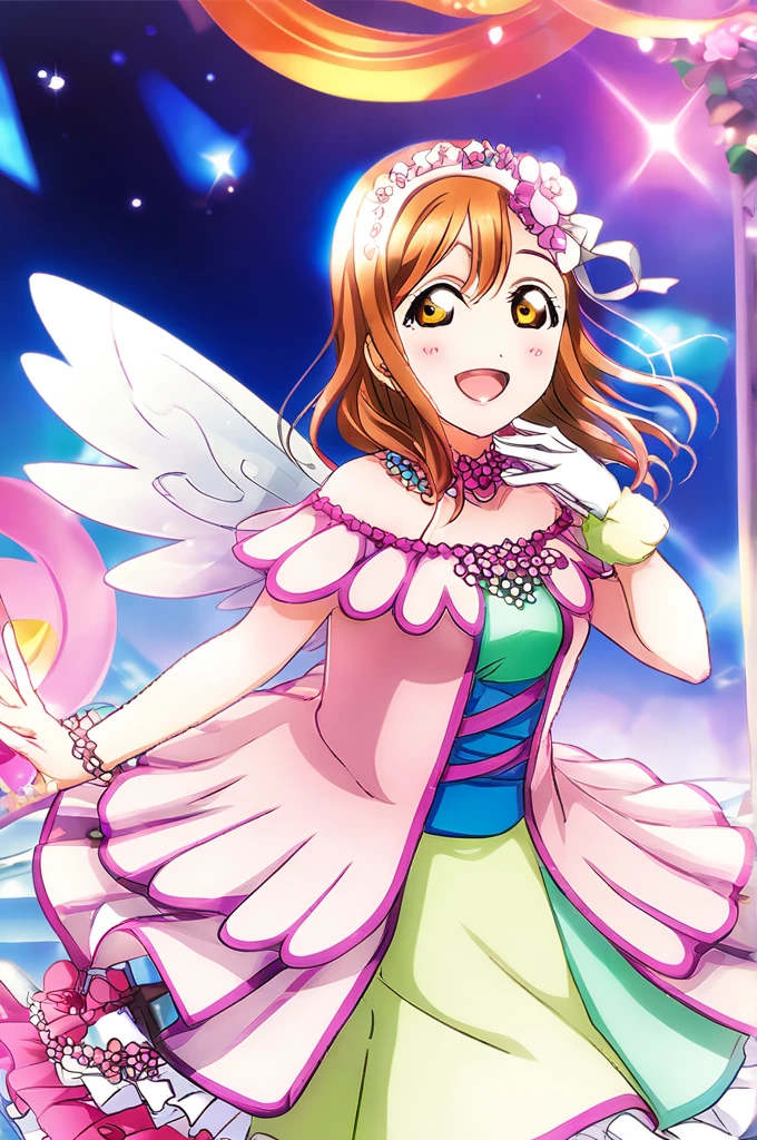 Hanamaru Kunikida,Cartoon image of a woman in a costume with wings, Illustrations inspired by Ai Mitsu, pixiv Contest Winner, What it is？, Also, sayori, Official Artwork, Sakura Kinomoto, Smiling like a fairy queen, Half Yamada, Mika Picazo, rei hiroe, Eat and drink, Official Art, Idol Master