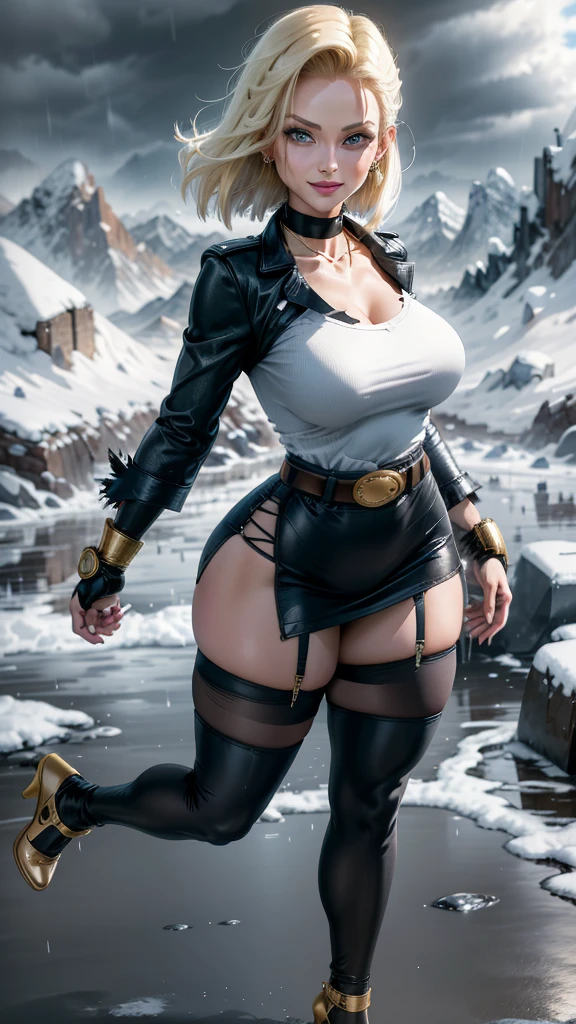 (pale white skin:1.4), (solo:1.1),(masterpiece), (best quality:1.3), highly detailed, intricate, professional art, digital art, absurdres, Pirate queen, white skin, 1girl, Futanari, solo, (Full body:1.1) ,dark red hair, red corset, long corsair boots, pirate captain cap, crotch bulge, penis under clothes, short hair, gold hoop earrings, green eyes, pear shaped figure, medium breasts, thick thighs, wide hips, bubble butt (aroused:1.2), (Black makeup 1:1), Black lipstick, full lips, BREAK outdoors, dim lighting, shipyard, night time, background with sea, BREAK standing, frontal view, BREAK