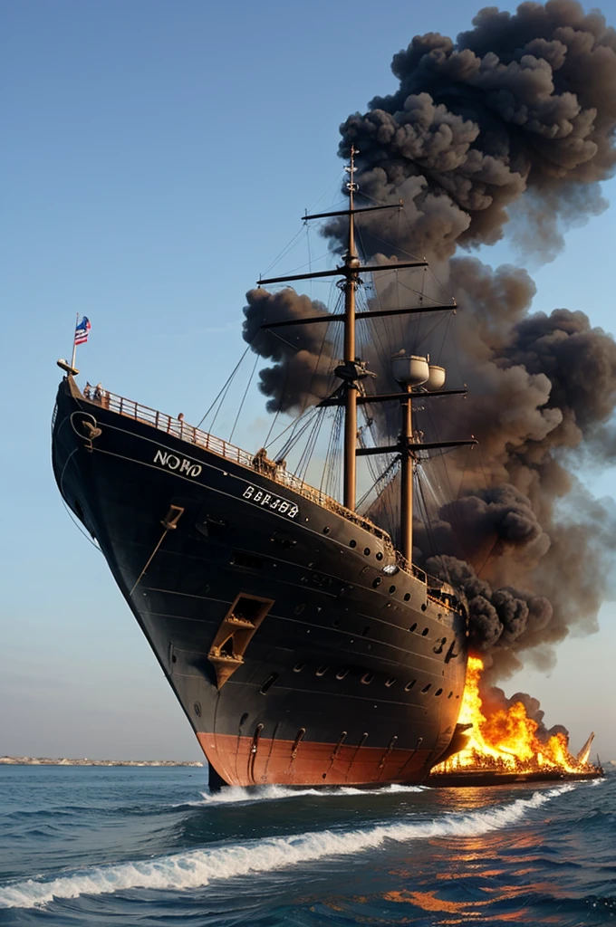 A ship is burned in Inebahti