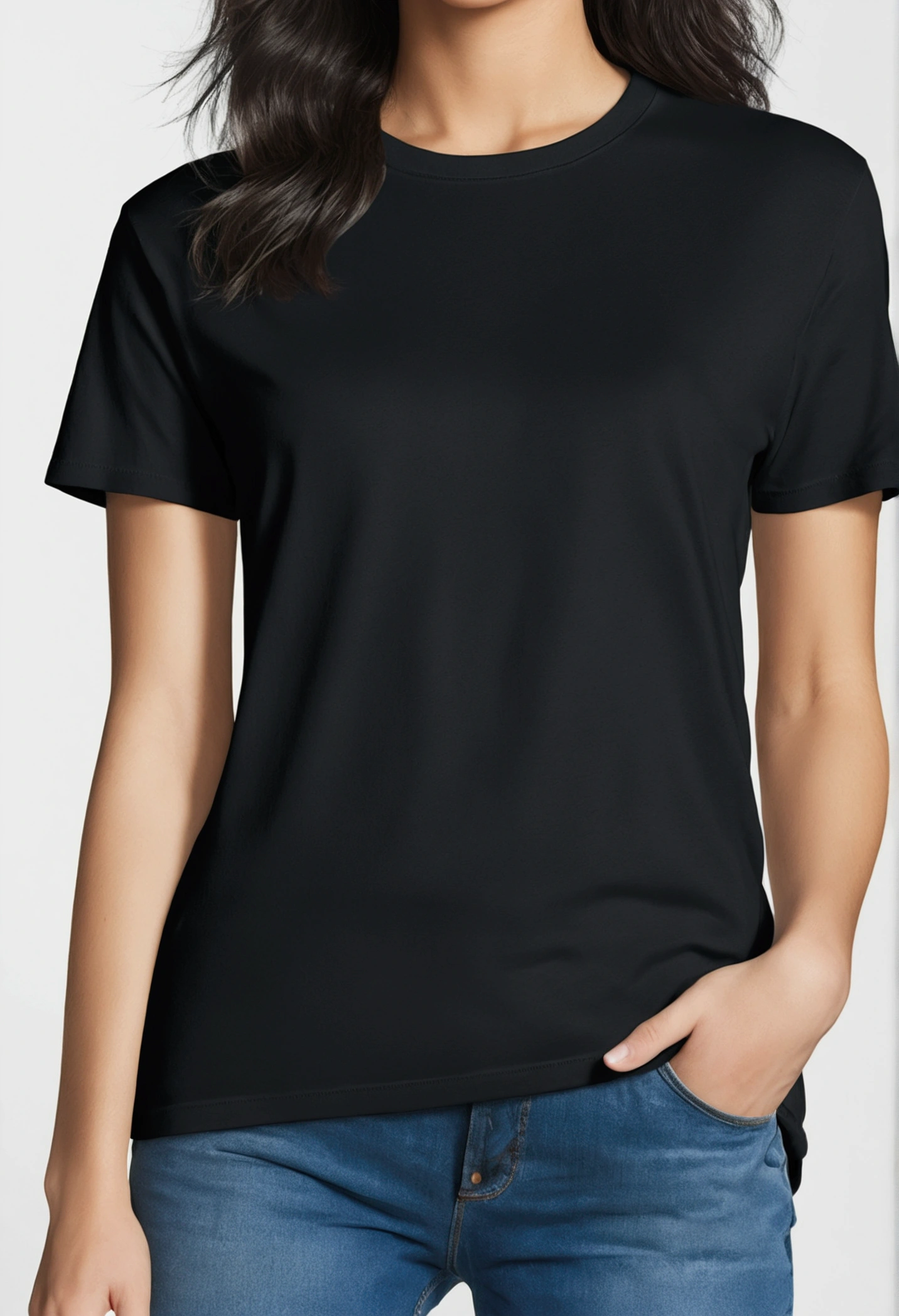 (8k, RAW photos, top quality, masterpiece: 1.2), ultra detail, super resolution, (real, real photos: 1.37), plain black t-shirt