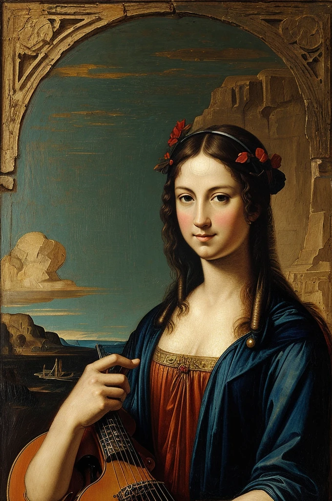 Create an image of rock music in ancient and modern art 