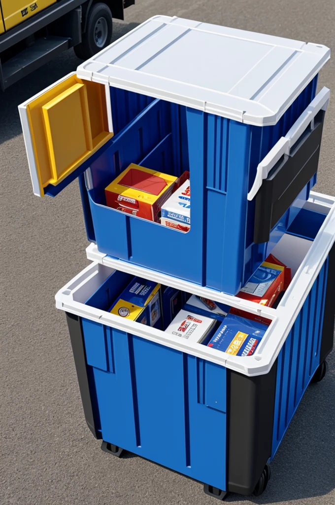 Merchandise transport container with graphene and plastic
