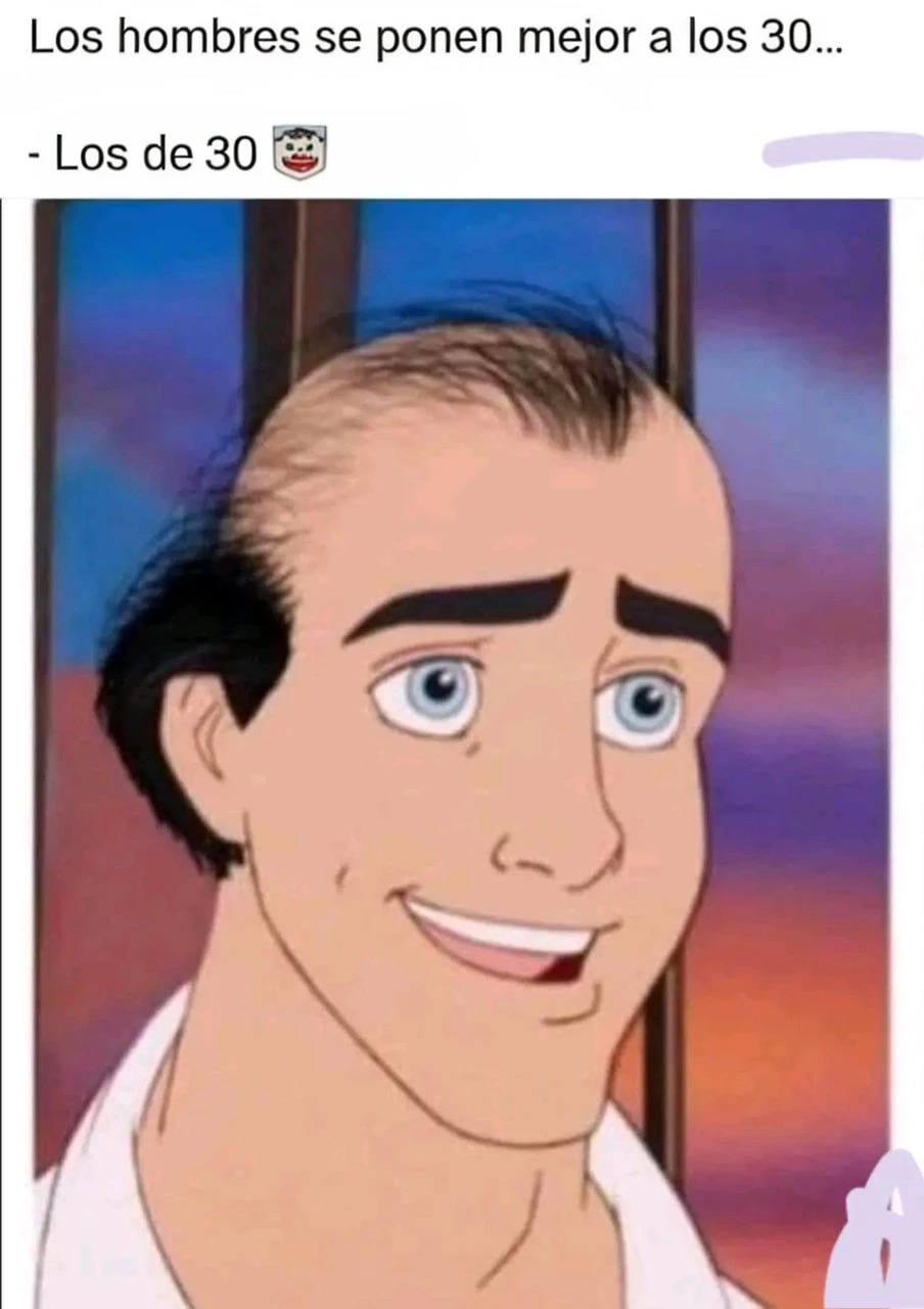 bald young man, with some hair on the sides