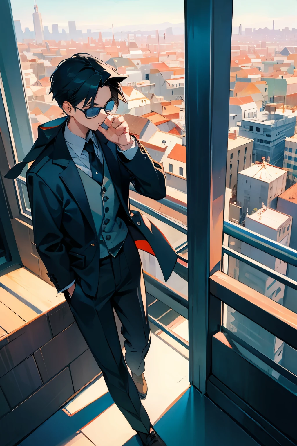 cool boy in city