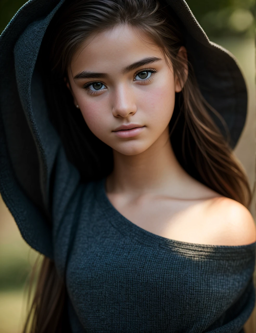 a 17 year old American girl, in the foreground, detailed face,(best quality,4k,8k,highres,masterpiece:1.2),ultra-detailed,(realistic,photorealistic,photo-realistic:1.37),HDR,UHD,studio lighting,ultra-fine painting,sharp focus,physically-based rendering,extreme detail description,professional,vivid colors,bokeh,portrait,photography,natural lighting,85mm lens,f/16 depth of field,scenic background