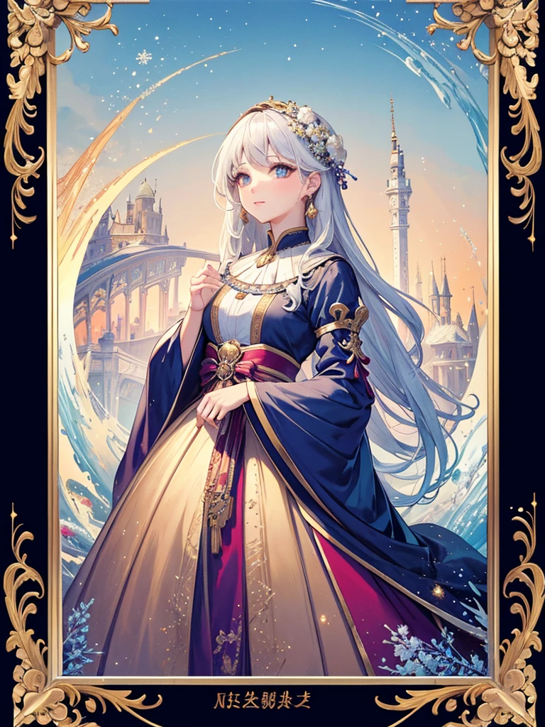 1 Lady、(masterpiece、top-quality、top-quality、Official art、Beautifully Aesthetic:1.2)、(1girl in)、ighly detailed、(Fractal Art:1.3)、colourfull、highestdetailed、Beautiful rendering、amazing wallpapers、picture frame、Detail Frame、Snowflake、robe blanche,(masterpiece, best quality:1.2), cute,(Woman of) unsurpassed beautyglitter background
Spectacular view
One beautiful girl in a thousand years