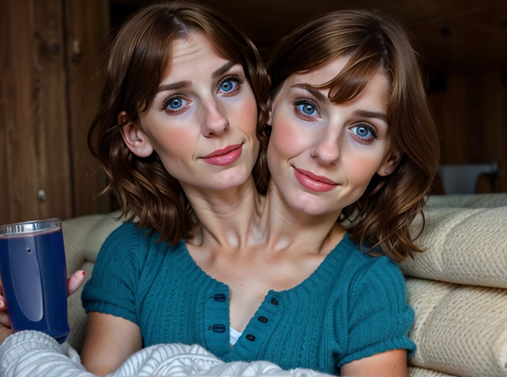 2heads, two headed girl, (one head child:1.5), (one head adult:1.5)