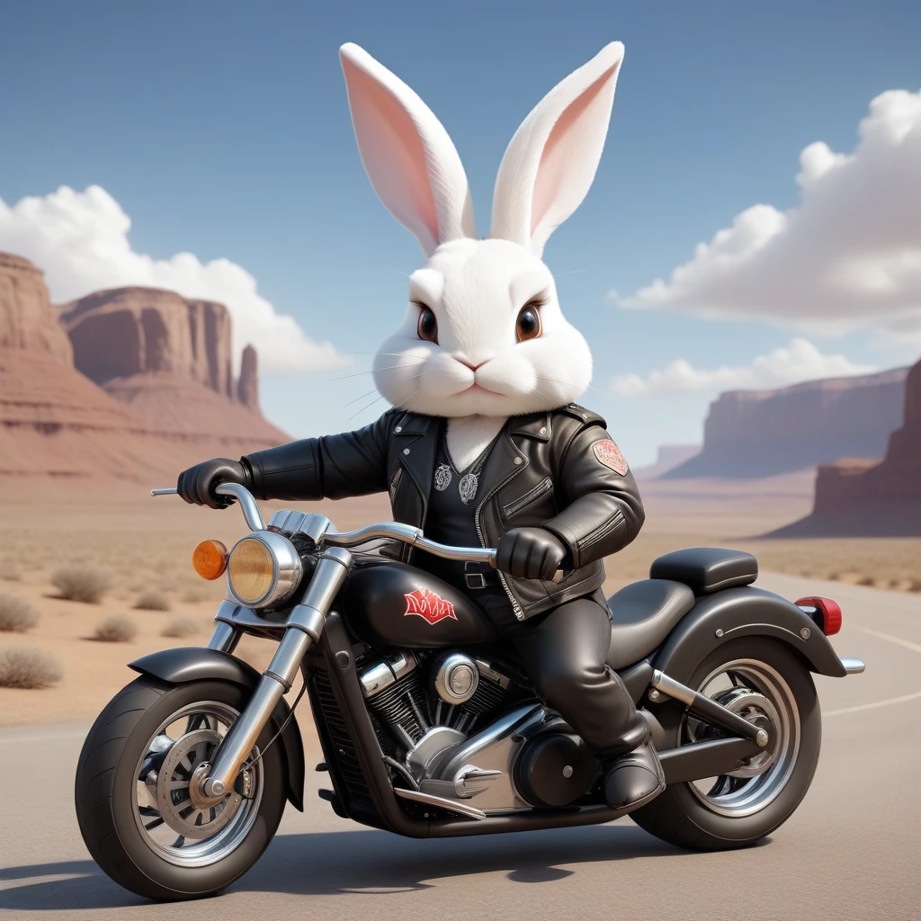 cartoon of (a tough rebel bunny dressed as a biker gang, leather jacket, Mohican:2.5), looking ahead at viewer, Symmetrical, chromatic fantasy, highy detailed, 8k, digitalpainting, oil painting, illustration, conceptual artwork, sharp focus, volumetric lighting, epic composition, CG Society, art station