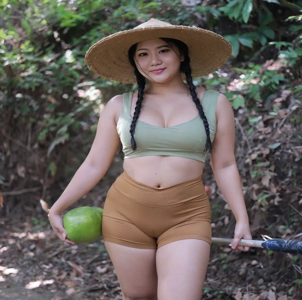 " 2woman, 35 Years Old, Indonesian , Lesbian Scene, Tank Top, big , full body, Curvy body, sharing Passionate hug and eating pussy