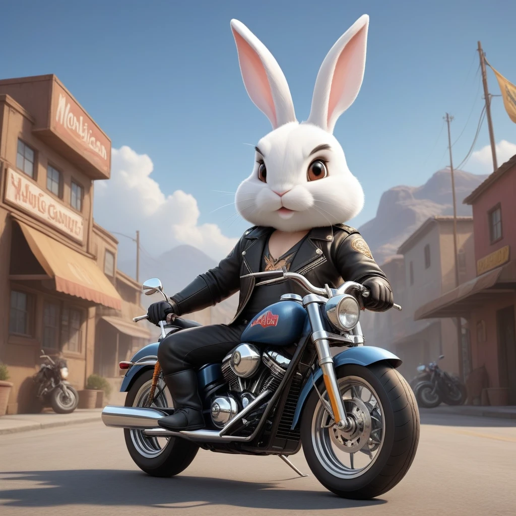 cartoon of (a tough rebel bunny dressed as a biker gang, leather jacket, Mohican:2.5), looking ahead at viewer, Symmetrical, chromatic fantasy, highy detailed, 8k, digitalpainting, oil painting, illustration, conceptual artwork, sharp focus, volumetric lighting, epic composition, CG Society, golden art station