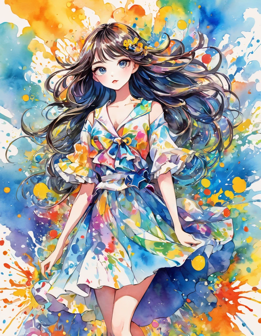 Micho Style、(((stylish fashion))), 8K Quality、Intense watercolor, Detailed watercolor art, Watercolor splash, Surreal, avant-garde pop art, Beautiful and expressive paintings, Beautiful artwork illustration, Very colorful tones, wonderful, Cool beauty, highest quality、Official Art, Vector art, Stylish design, (((The most beautiful girl))), (((highest quality))), HDR, ((detailed)), (((Doodle Art)), ((masterpiece)), ((Super detailed)), (((Stylish))), ((beautiful morning))), (((walking)))