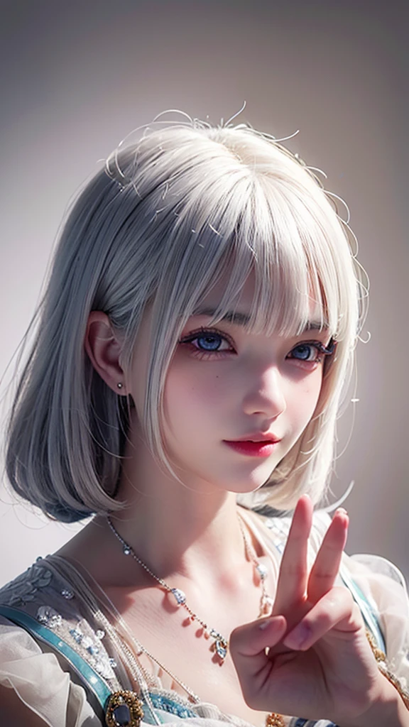 (masterpiece), (work of art), (amazing work), (detailed eyes), (delicate skin), (heterochromatic eyes), (multicolored), (short white hair with bangs), (sparkling eyes), (1girl) ancient, old, wearing extravagant medieval clothes, masterpiece, best quality, best desinger, best illustration