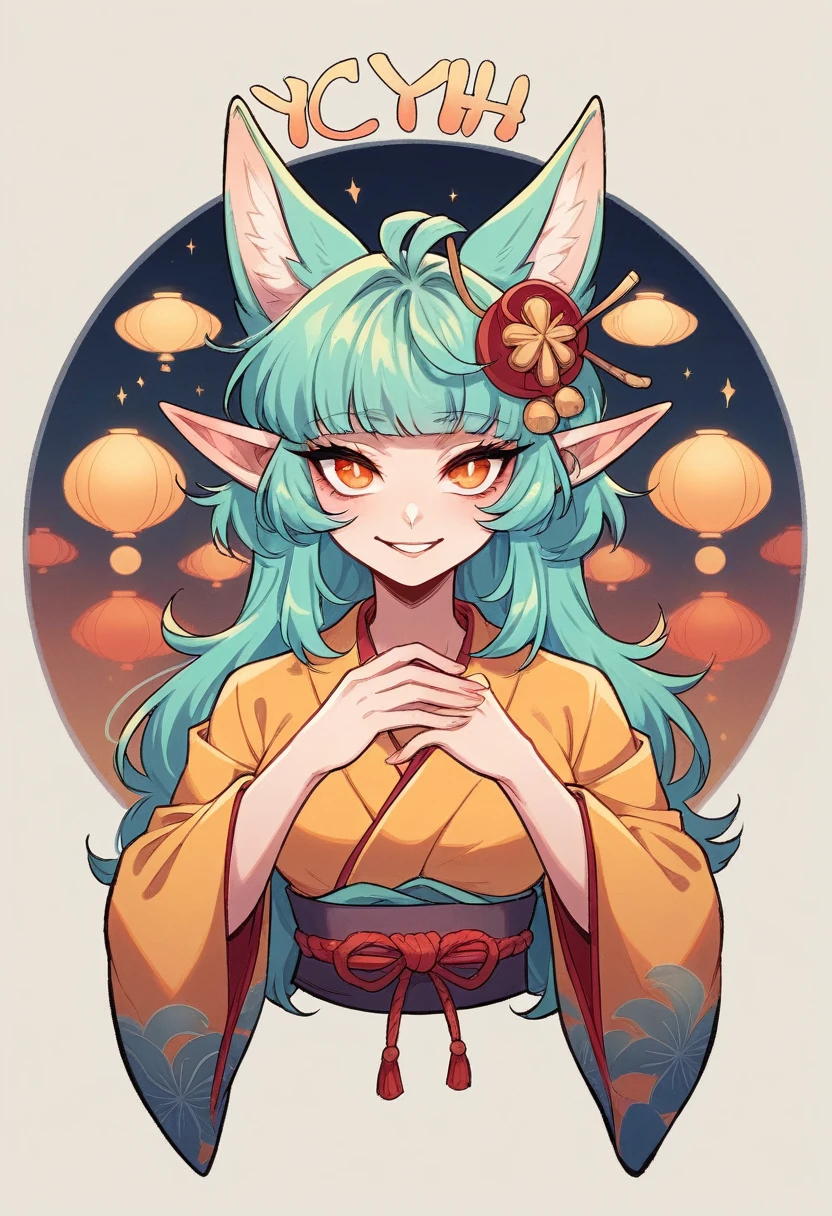 A nine-tailed fox in human form would be a mystical and enchanting figure. Your big, expressive eyes, unusual colors like amber or red, would reflect a penetrating and mysterious glow. Your long hair, smooth and shiny, would range from deep black to silver or fiery red. Pointy, vulpine ears would emerge from the top of its head., while its nine majestic tails, dense and soft, they would move with grace. Your pale skin would have an unearthly glow, and their traditional Japanese costumes, like a kimono with intricate patterns and vibrant colors, would highlight even more its beauty and power.
