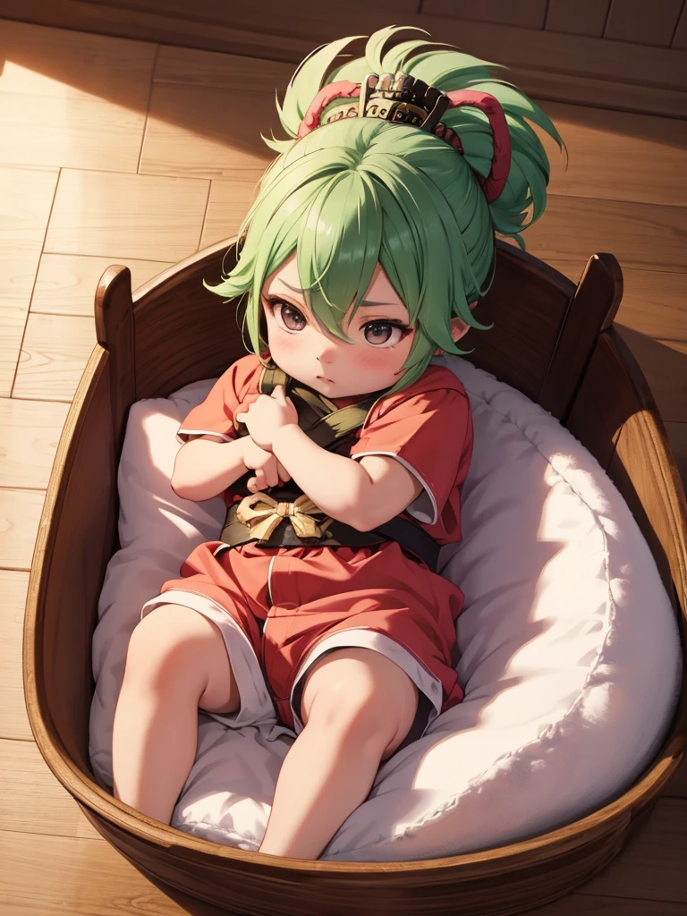 Navkuki Shinobu, 1baby, As a baby on a baby bed, 8k, high detailed, high quality