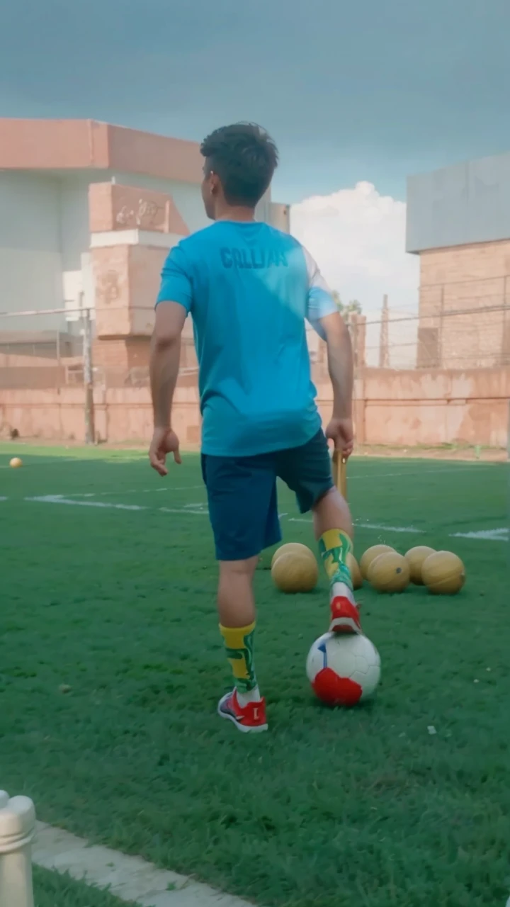   Realistic person and the balls too 

