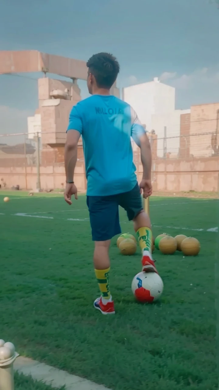   Realistic person and balls


