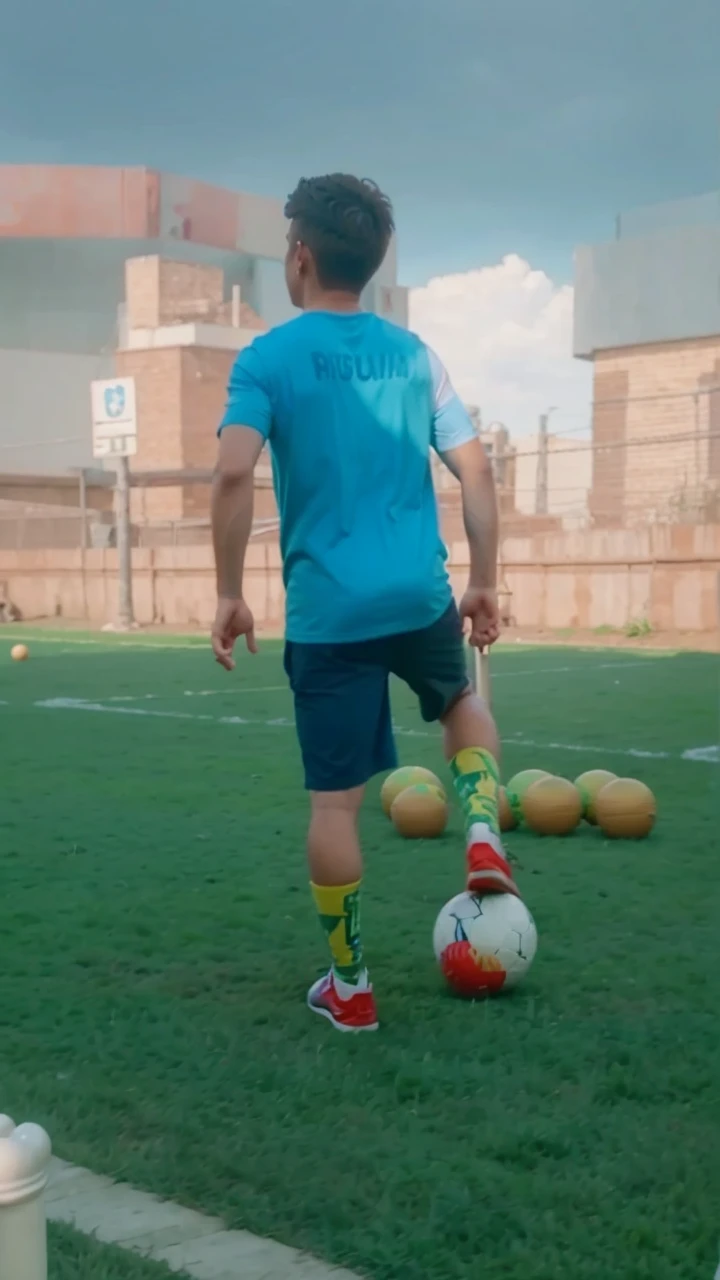 Realistic person and balls