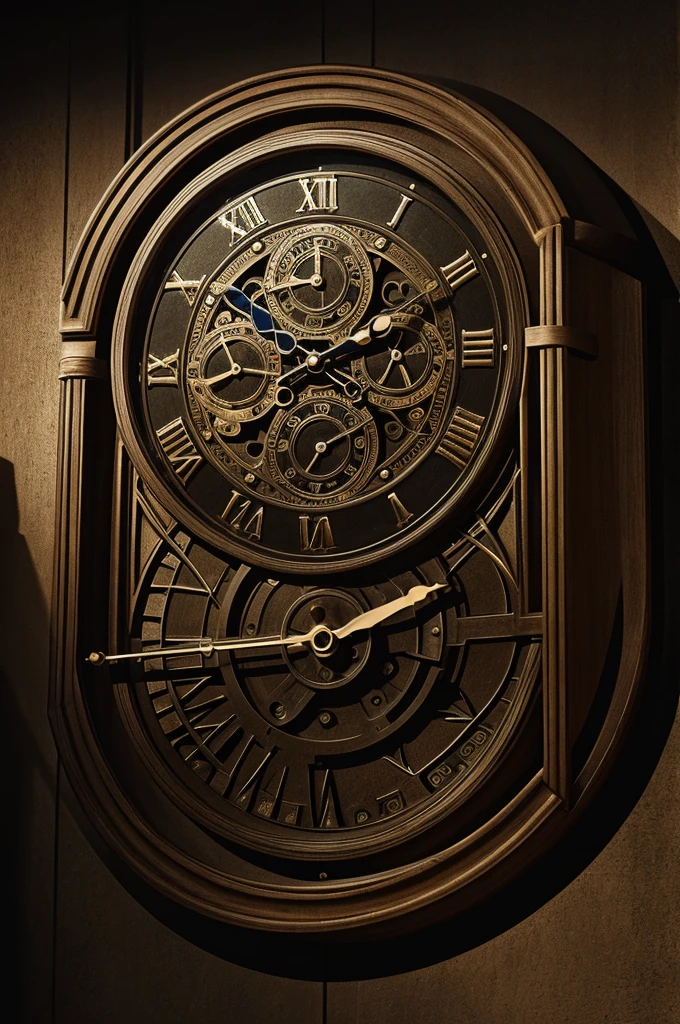 A clock showing the time with the thrilling style and the darken image 