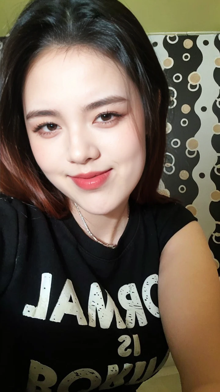 21yo girl, pink hair, (twintail Hair). Bitting her lower lip while closing her eye,Wearing white oversize t-shirt,, show shoulders, cleavage, show big thigh, natural big brseast,hands holding breasts,plumpy body, doggy pose