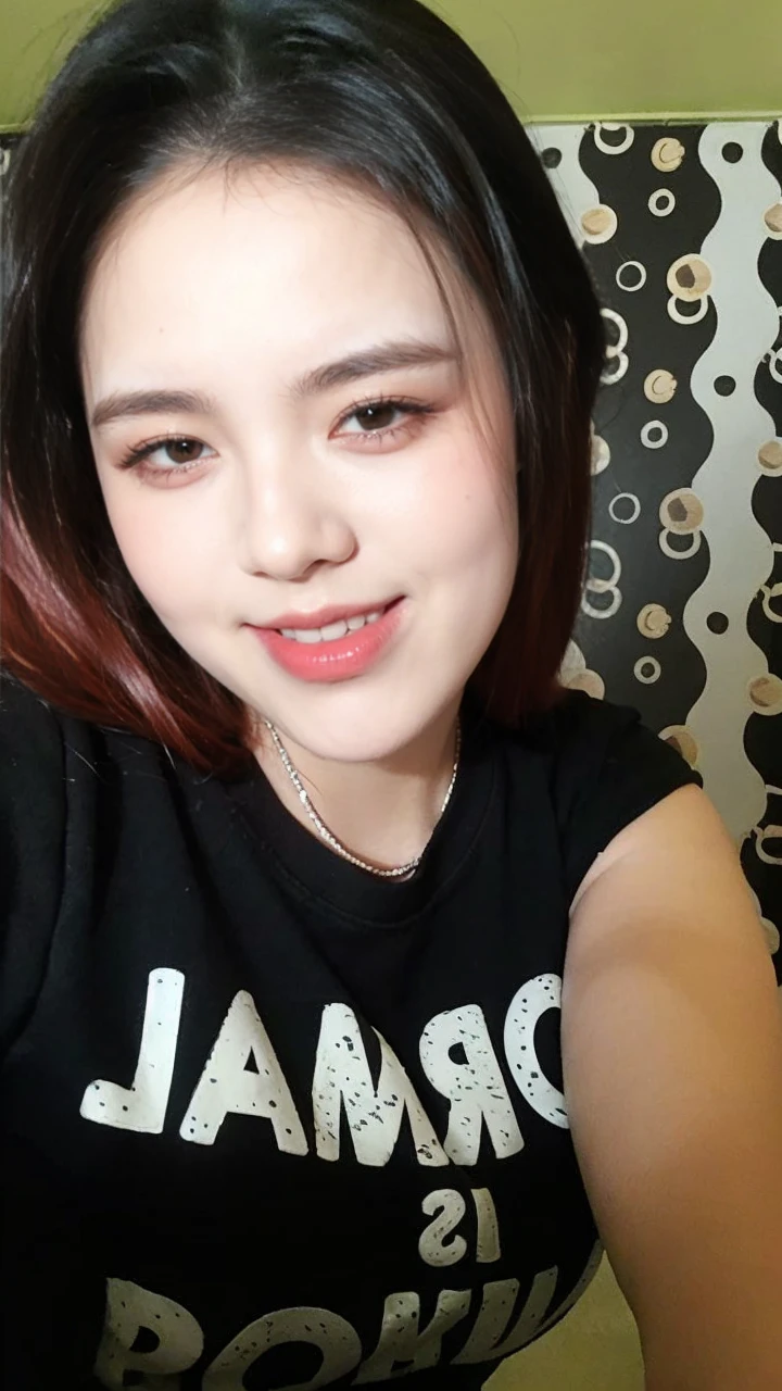 21yo girl, pink hair, (twintail Hair). Bitting her lower lip while closing her eye,Wearing white oversize t-shirt,, show shoulders, cleavage, show big thigh, natural big brseast,hands holding breasts,plumpy body, doggy pose