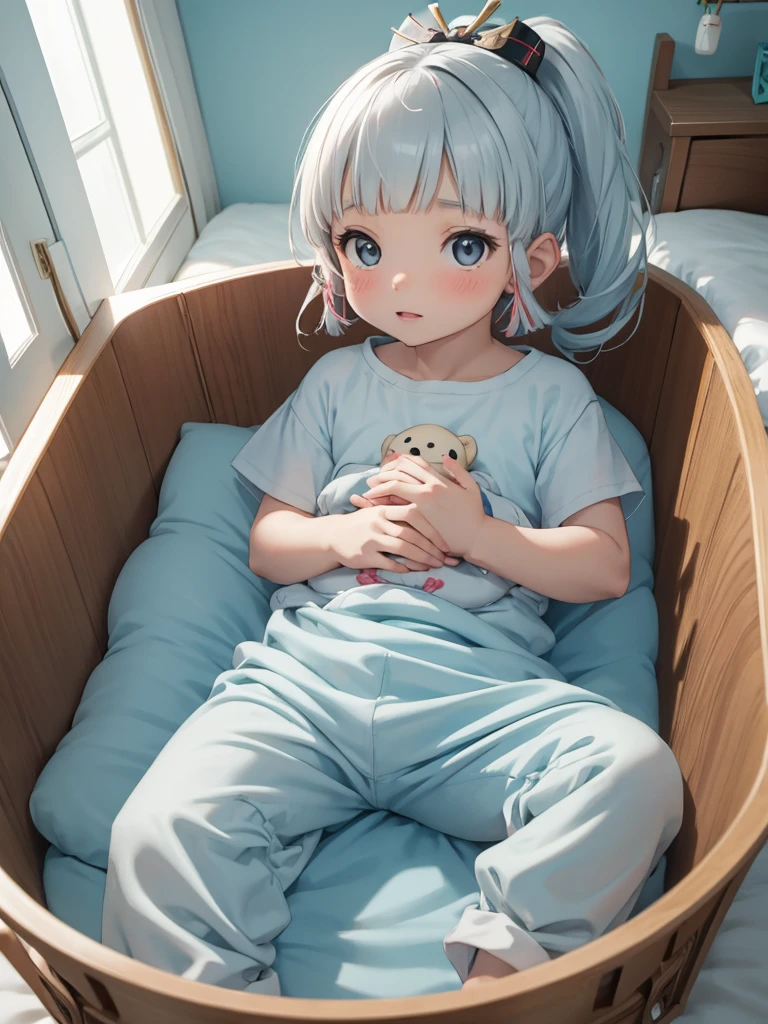 Ayaka, 1baby, As a baby on a baby bed, 8k, high detailed, high quality