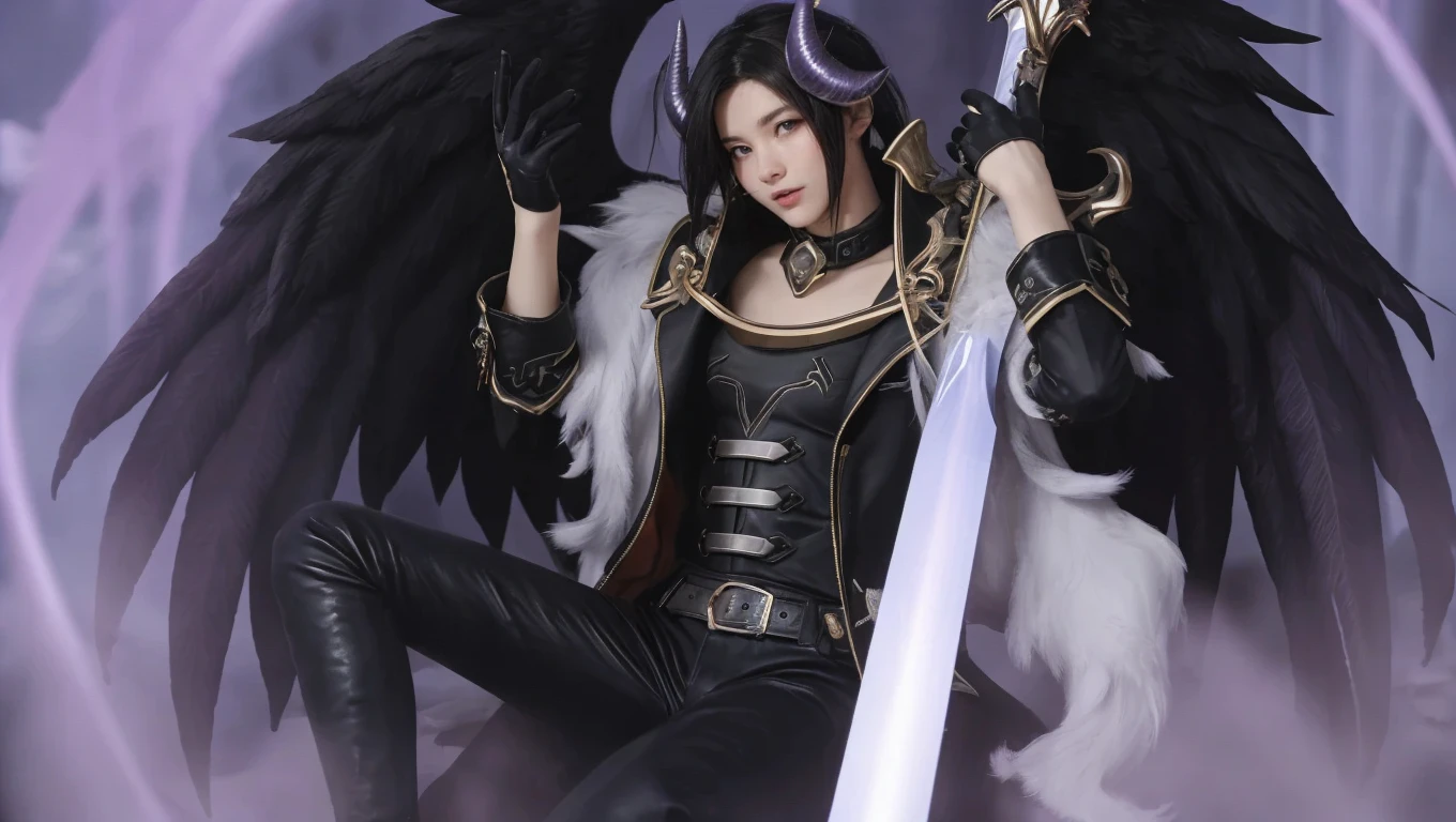 a beautiful flower angel, futuristic gothic style, extremely detailed face and body, anime-inspired, photorealistic, cinematic lighting, intricate floral patterns, ethereal wings, dramatic pose, moody color palette, volumetric light effects, hyper-realistic textures, ornate gothic architecture, stunning digital art