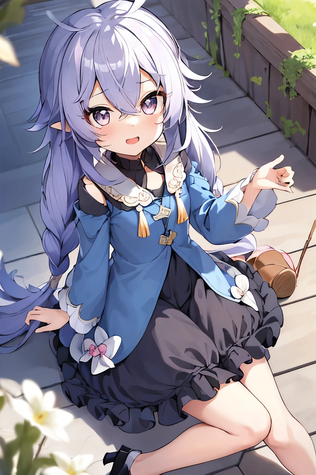 Highest quality、8Kmasterpiece、Draw a detailed face、ish girl、pink lolita outfit、(((whole body)))、Cute pose、Professional Lighting、Happy expression、Shiny black hair、Perfect Anatomy、Sitting in a green meadow,Sitting Girl,masterpiece, Highest quality, High resolution, {finelyて美しい目}, finely, finelyて美しい目,1 girl, (alone:1.5), (Hair Ribbon:0.4), Pink Eyes,Movie angle,perspective,White bun hair,Long pink hair,