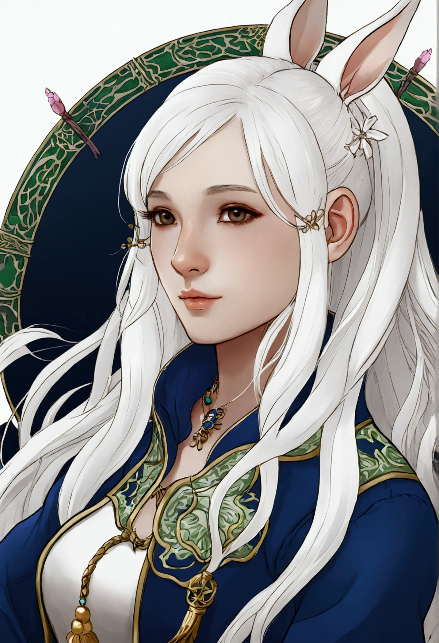 White Hair Girl, ,Rabbit, Half Dragon